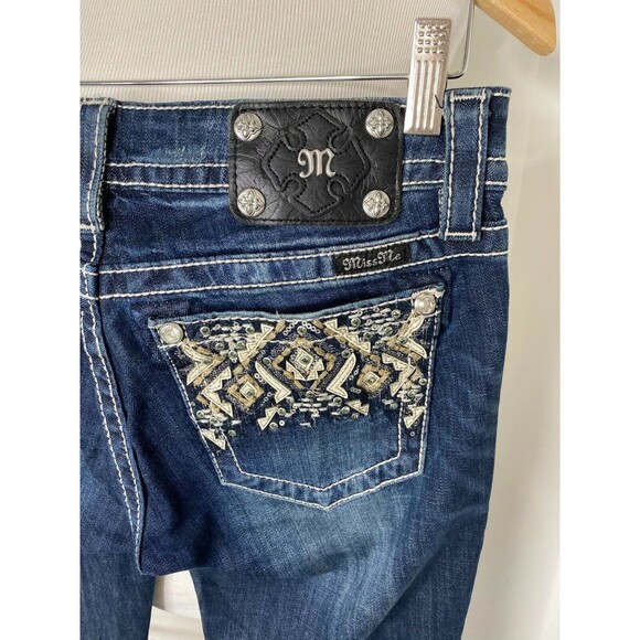 Miss Me Signature Blue Bootcut 5 Pocket Denim Size 28 X 34 - Picture 6 of 9